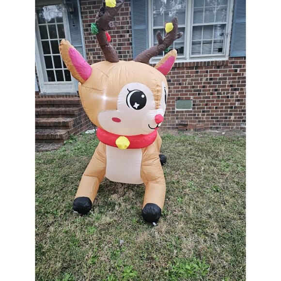 🆕6FT Christmas Inflatables Christmas Elk Blow up Yard Lawn Outdoor Decorations - Picture 3 of 10